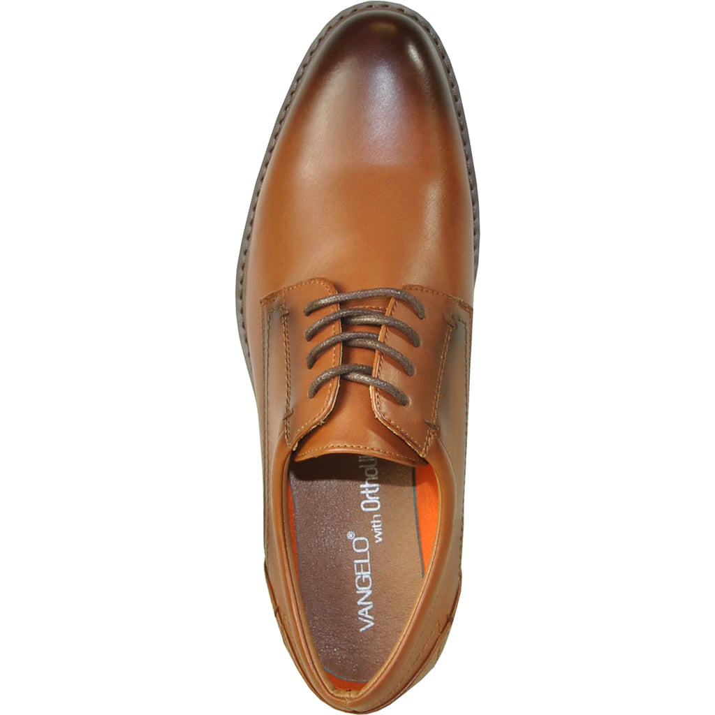 "Vallo-1P" Brown Matte Vangelo Tuxedo Shoes - RoshelLuxe.com