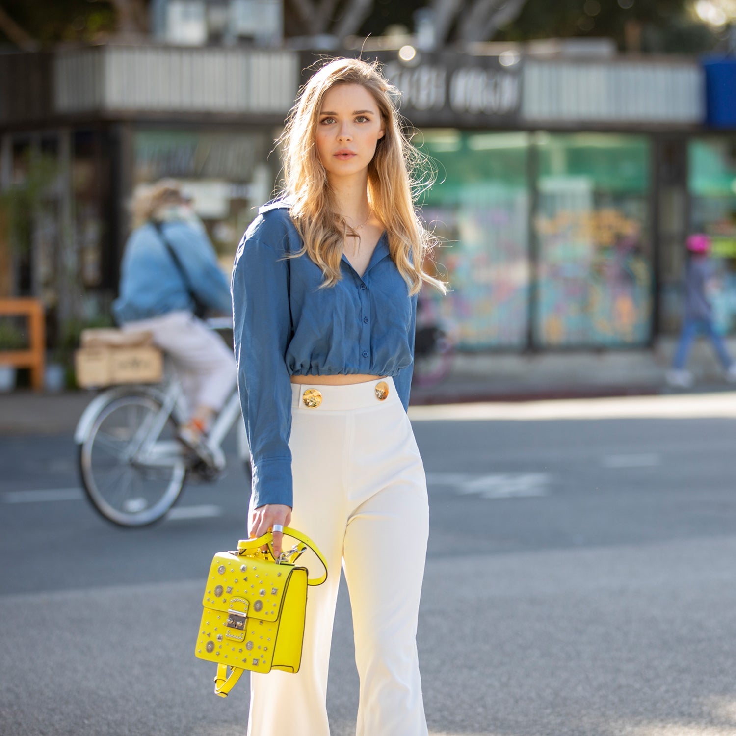 Convertible Leather Backpack Purse Yellow Crossbody Bag - RoshelLuxe.com