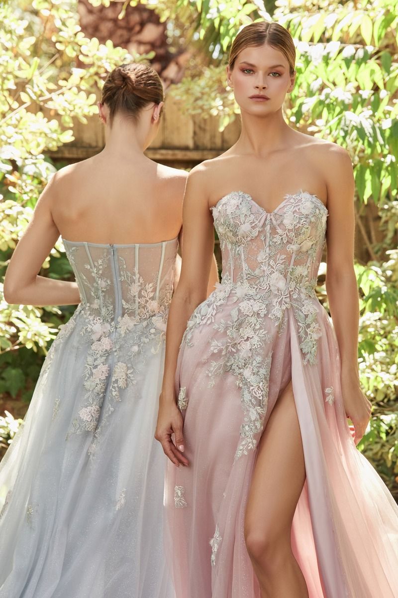 Penelope Blossom Gown With Overskirt - RoshelLuxe.com