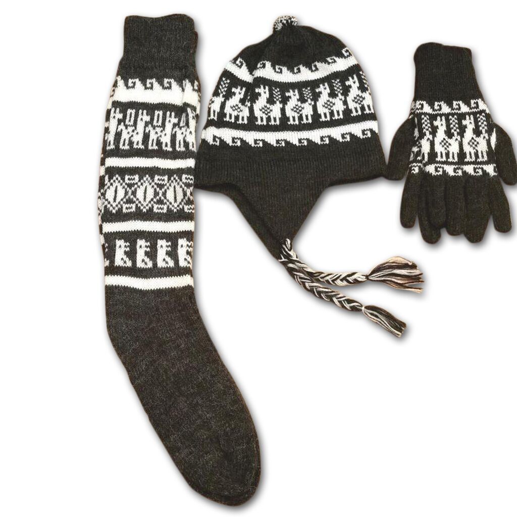 Alpaca Inca Hat, Gloves, Socks set - RoshelLuxe.com