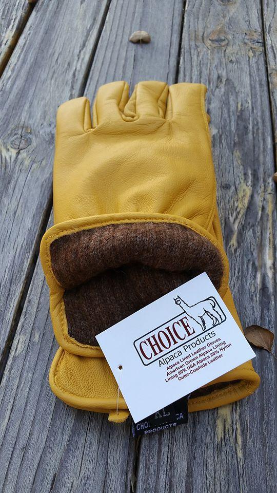 Alpaca Knit Lined Cowhide Leather Gloves - Alpaca Made in the USA - RoshelLuxe.com