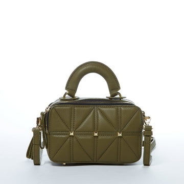 Small Leather Crossbody Bag Olive Green