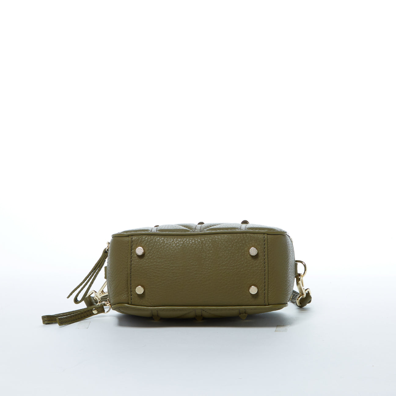Small Leather Crossbody Bag Olive Green - RoshelLuxe.com