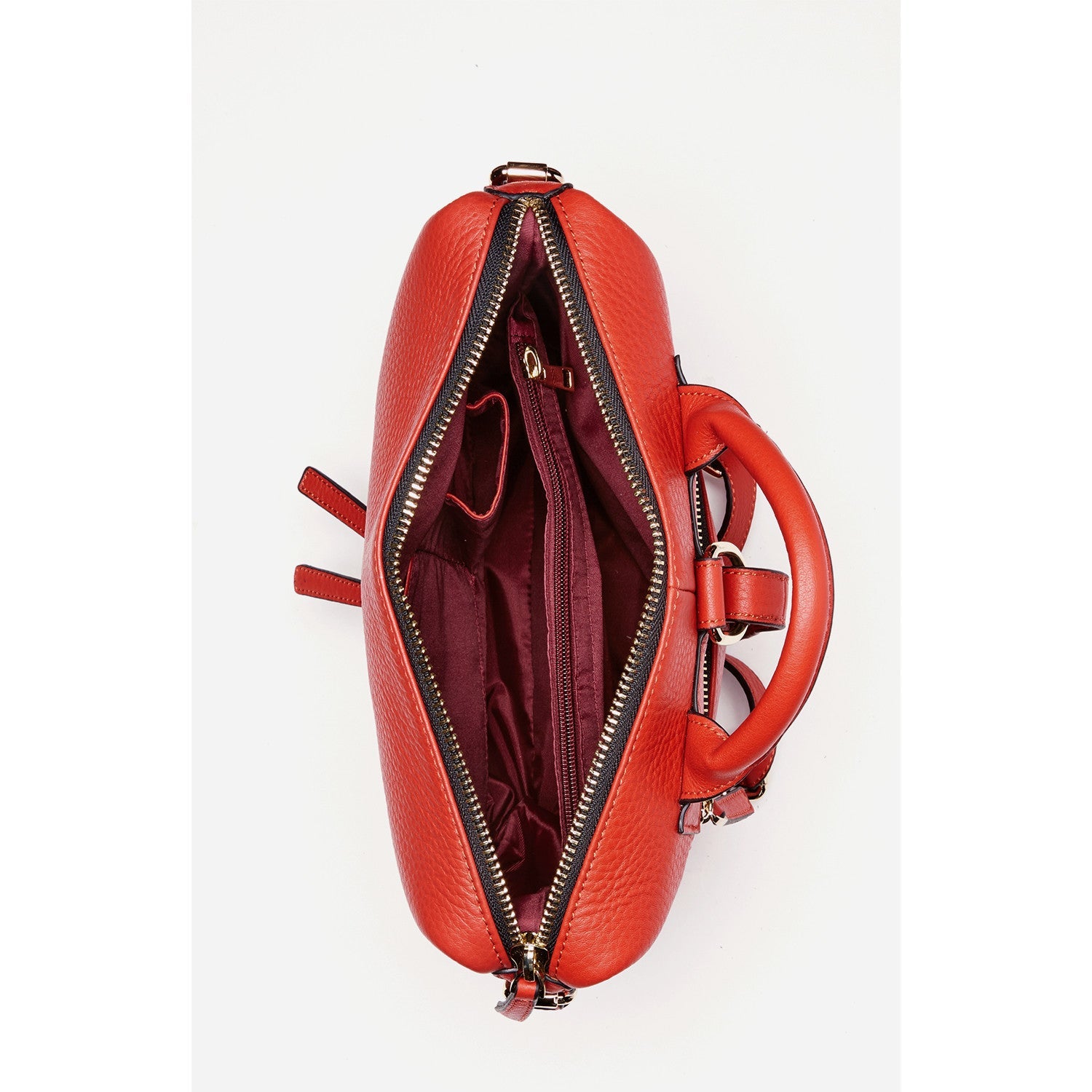 Red Leather Backpack Purse Convertible Crossbody Bag - RoshelLuxe.com