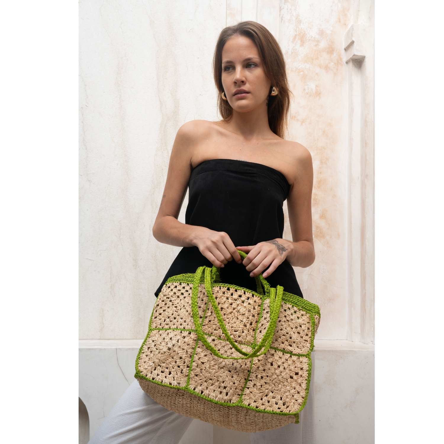 Carrey Raffia Tote bag - RoshelLuxe.com