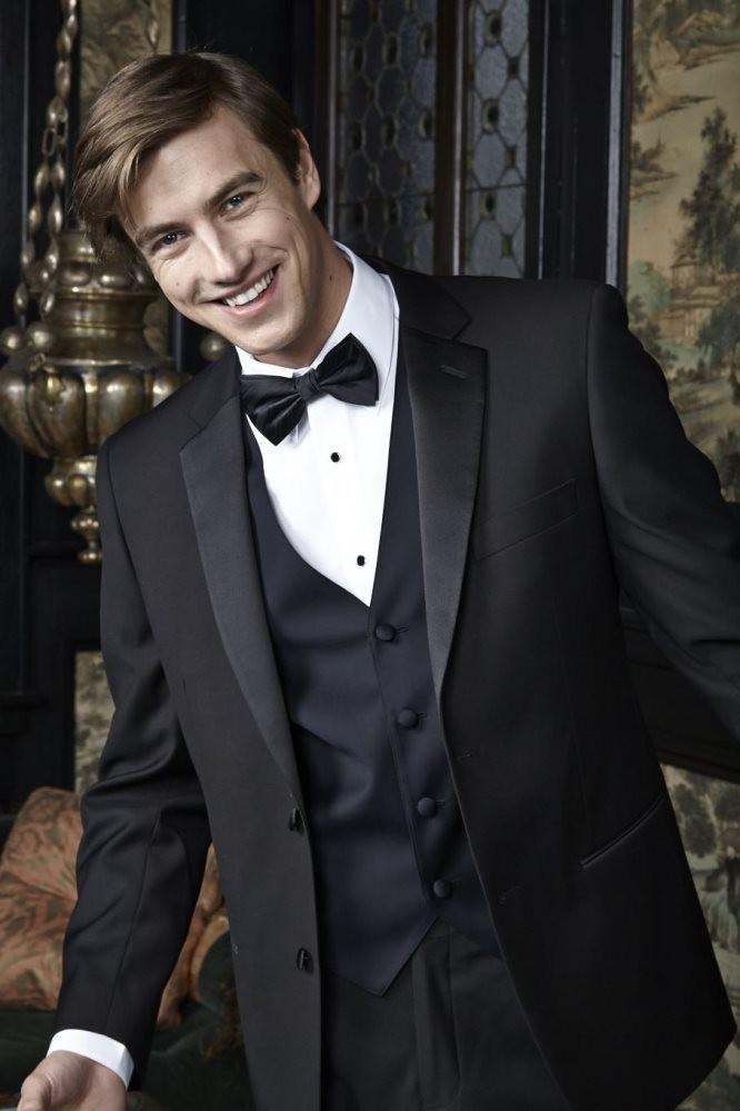 "Barcelona" Black Tuxedo Jacket Notch (Separates) - RoshelLuxe.com