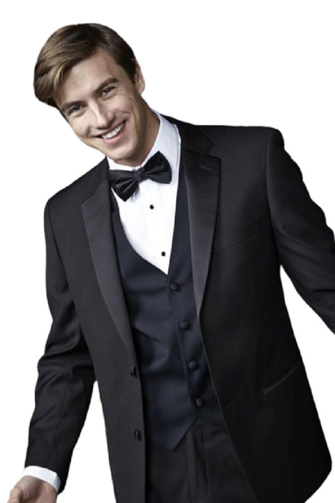 "Barcelona" Black Tuxedo Jacket Notch (Separates) - RoshelLuxe.com