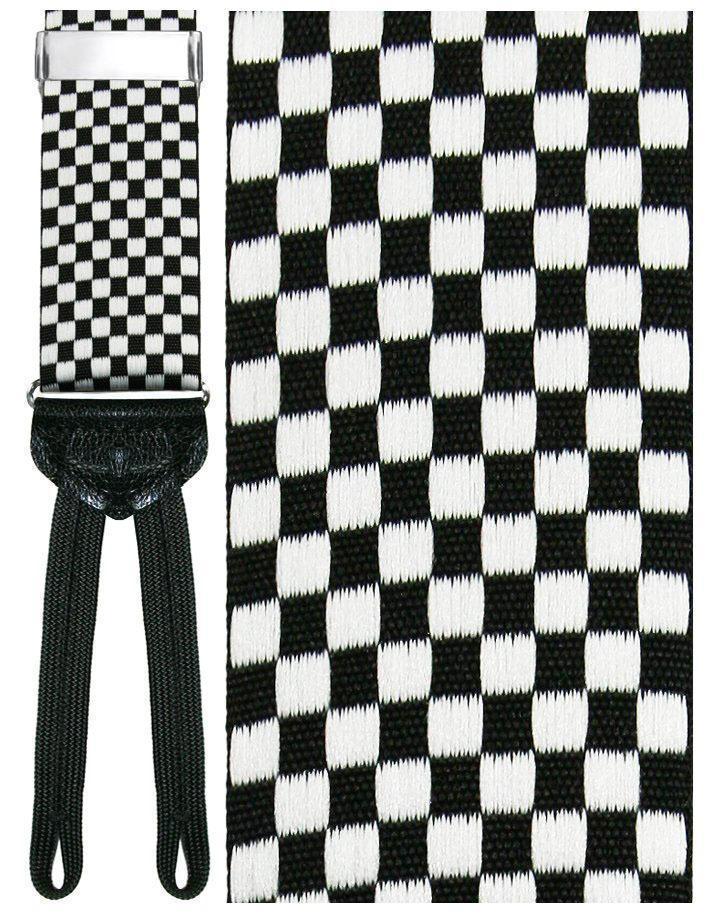 "Bergamo Checkered" Suspenders 1.5"Width - RoshelLuxe.com