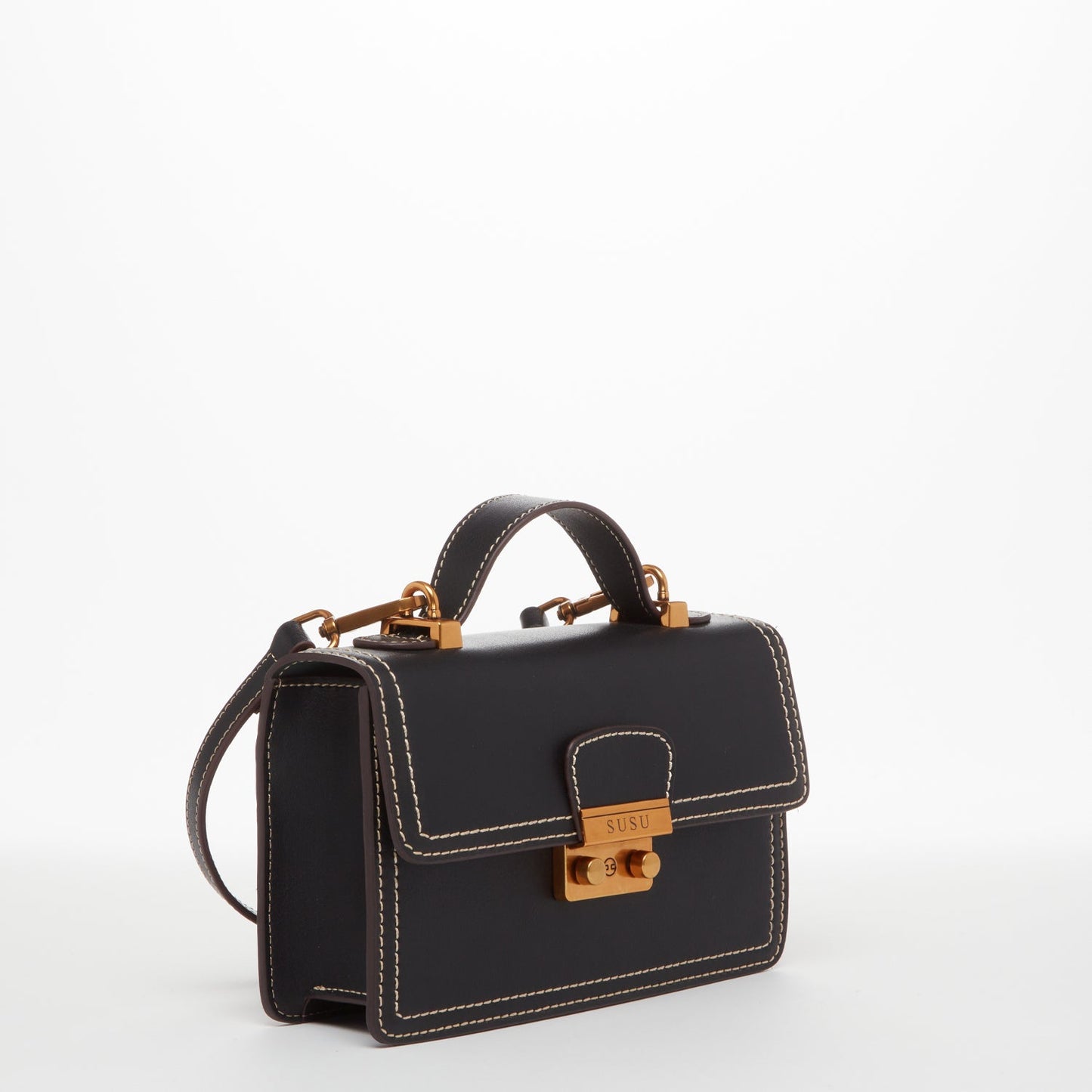 Black Purse Leather Small Crossbody Bag - RoshelLuxe.com