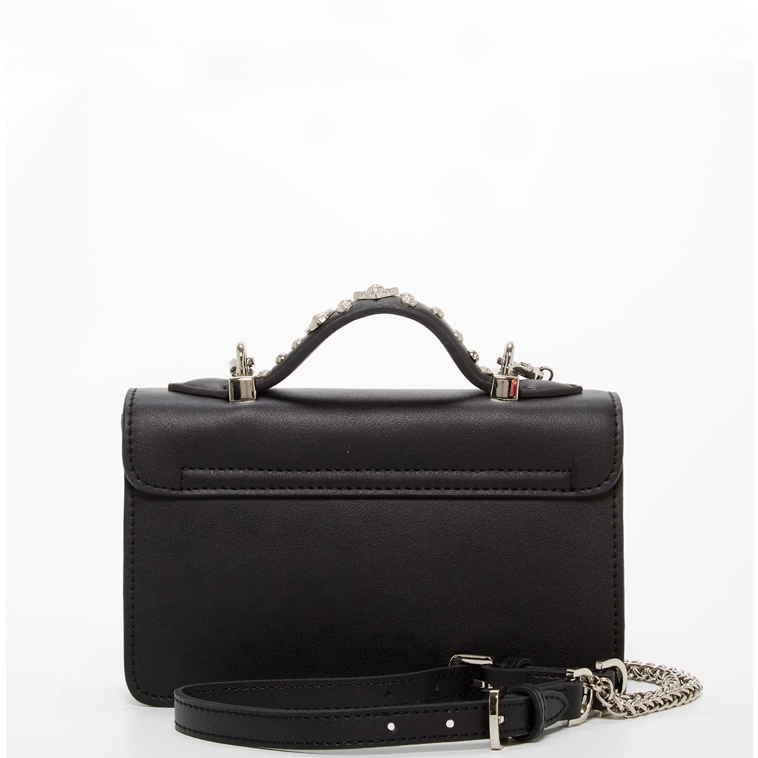 Studded Small Leather Crossbody Bag Black Purse - RoshelLuxe.com