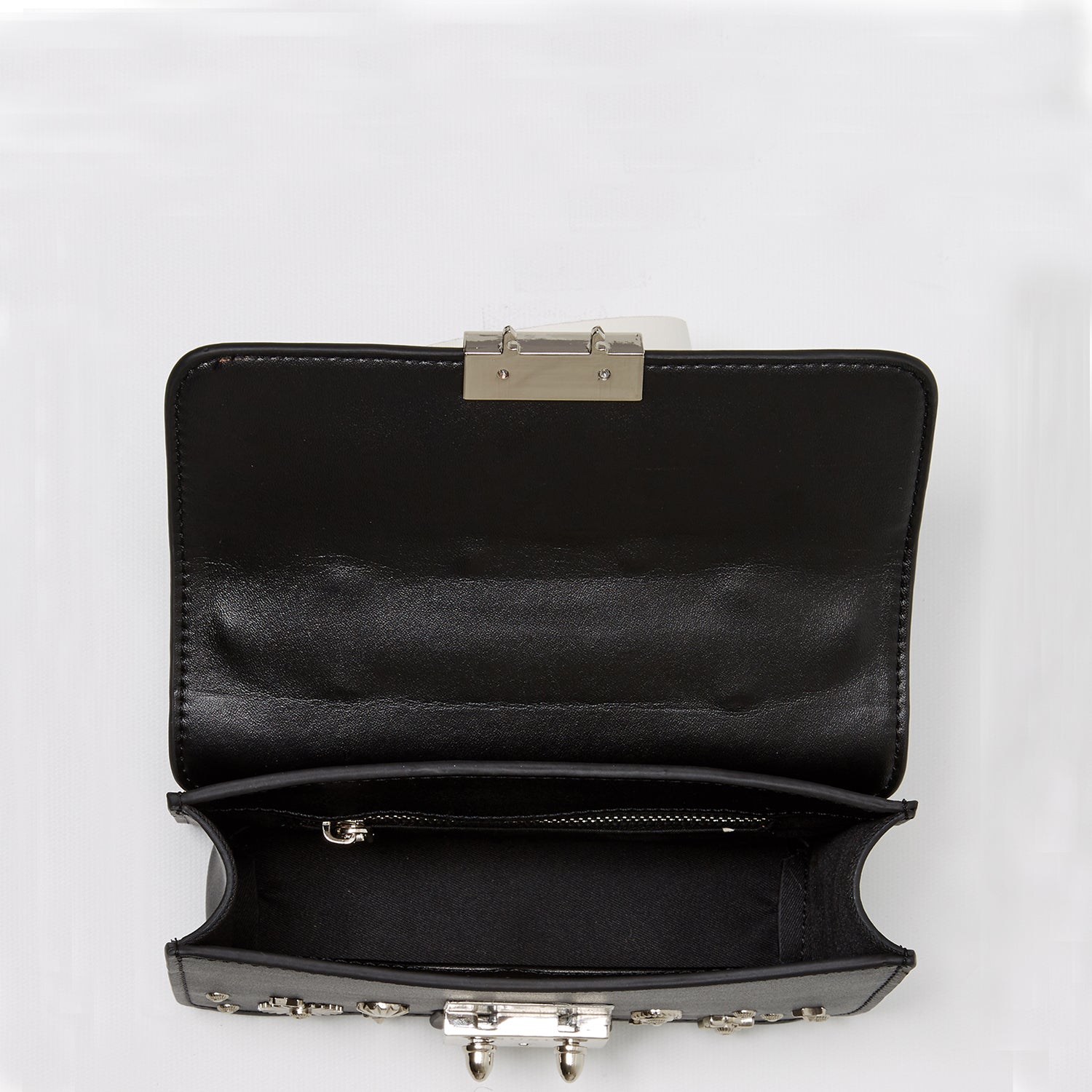 Studded Small Leather Crossbody Bag Black Purse - RoshelLuxe.com