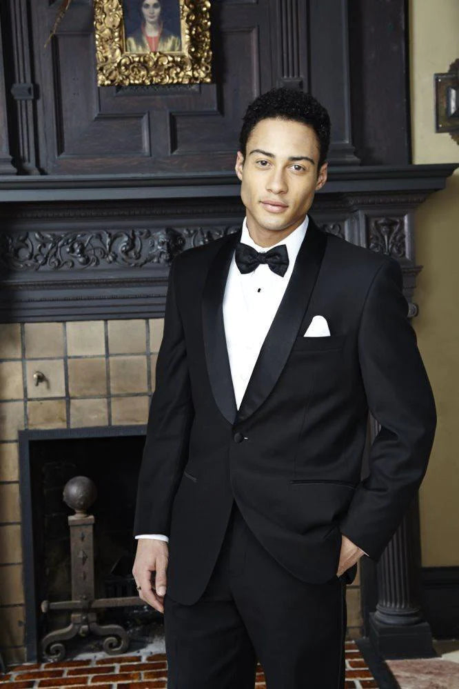 "London" Black Tuxedo Jacket - RoshelLuxe.com
