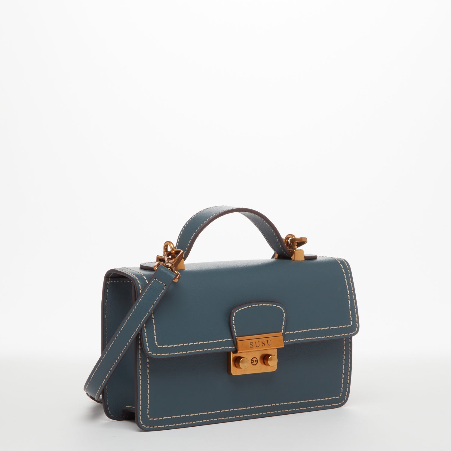 Leather Blue Purse Small Crossbody Bag - RoshelLuxe.com