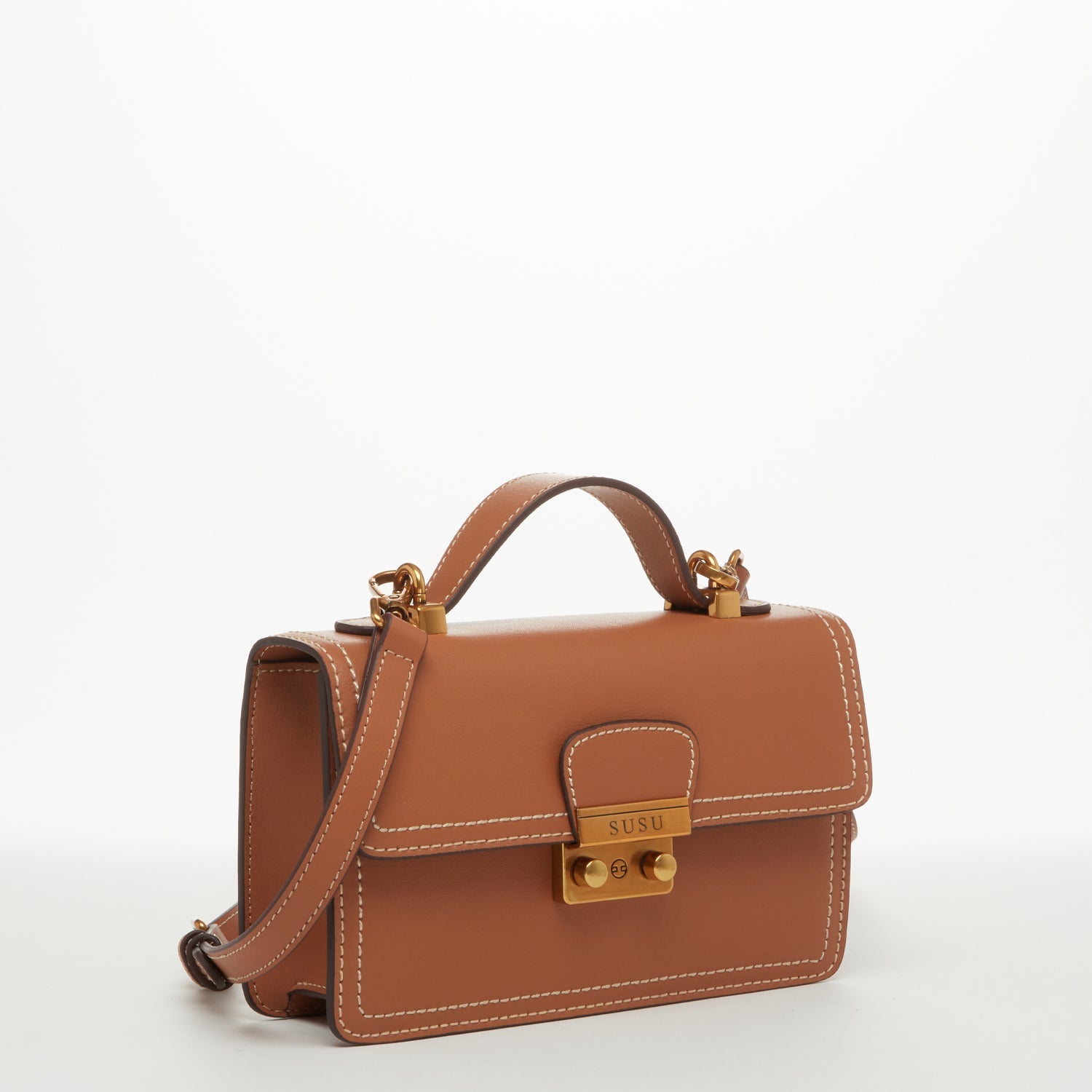 Little Brown Bag Leather Crossbody Purse - RoshelLuxe.com