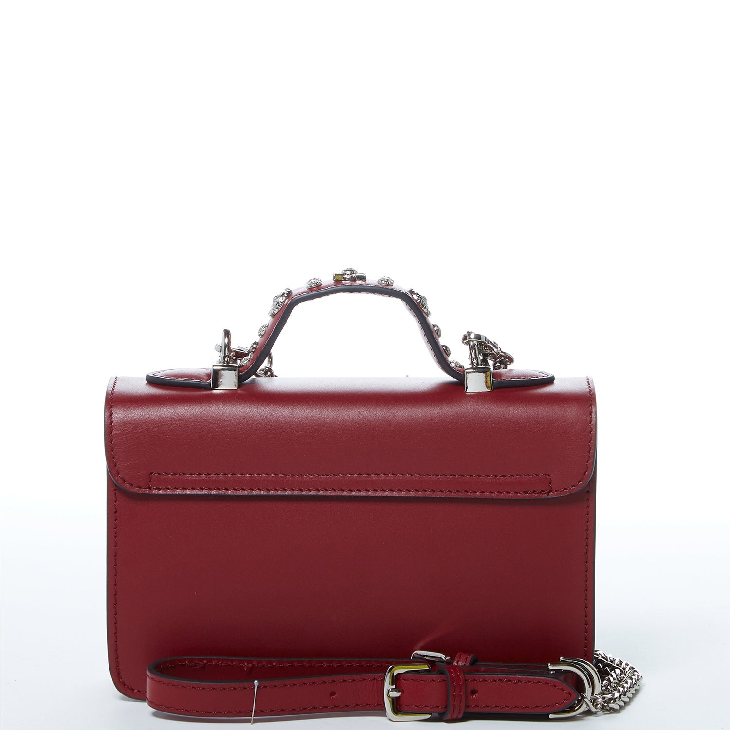 Studded Small Leather Crossbody Bag Burgundy Purse  Women's Handbag - RoshelLuxe.com