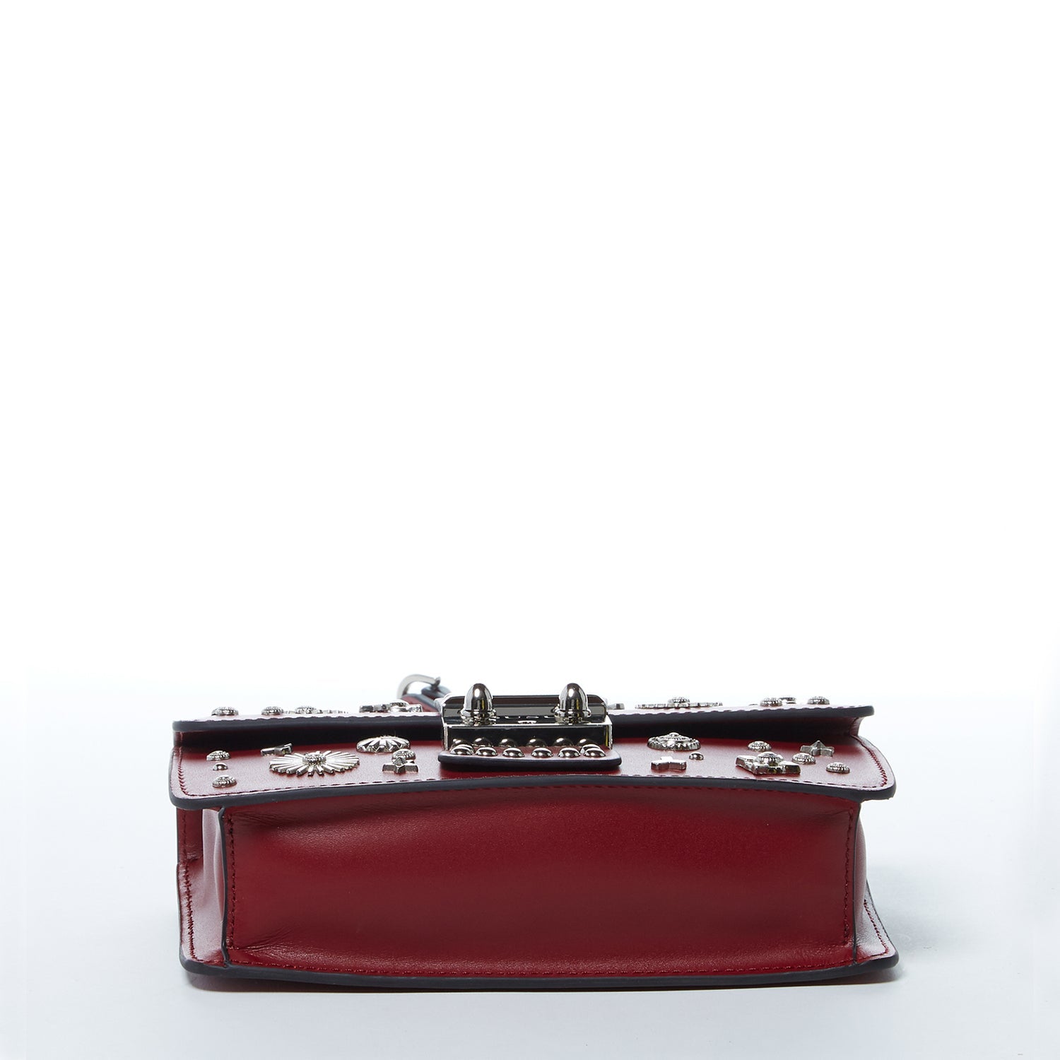Studded Small Leather Crossbody Bag Burgundy Purse  Women's Handbag - RoshelLuxe.com