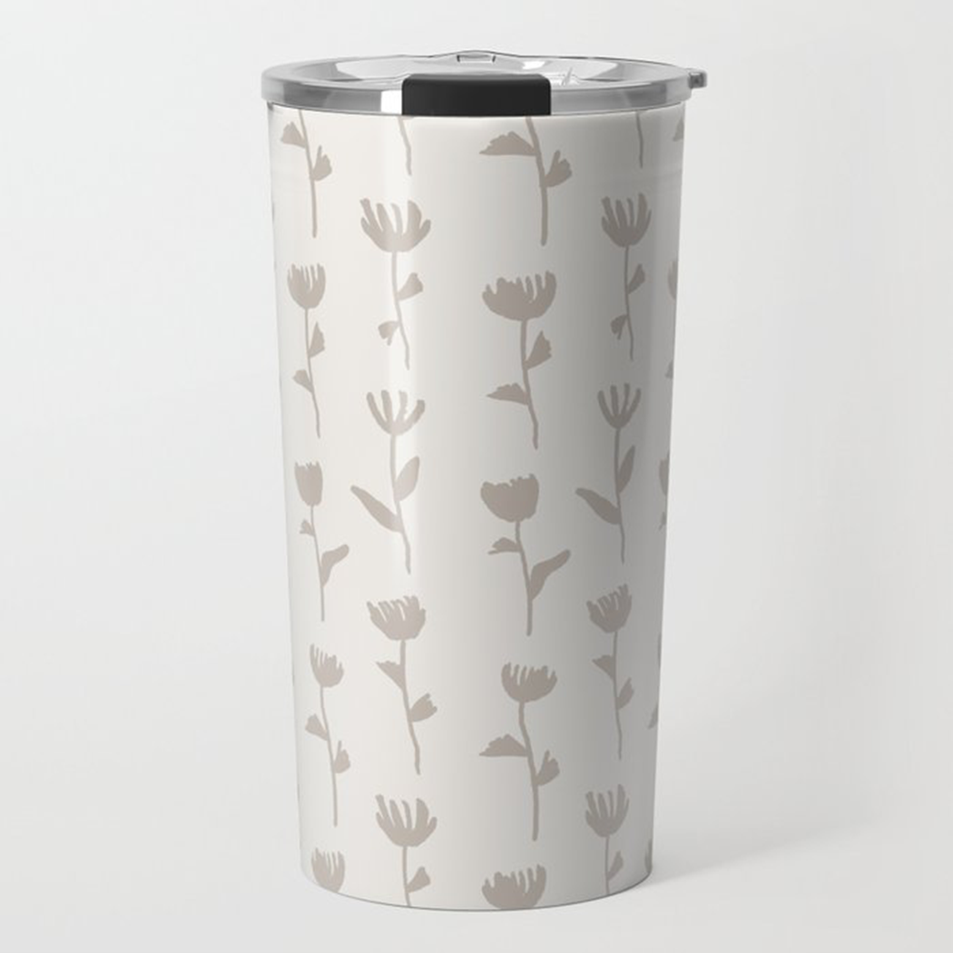 Ink Flower Travel Mug