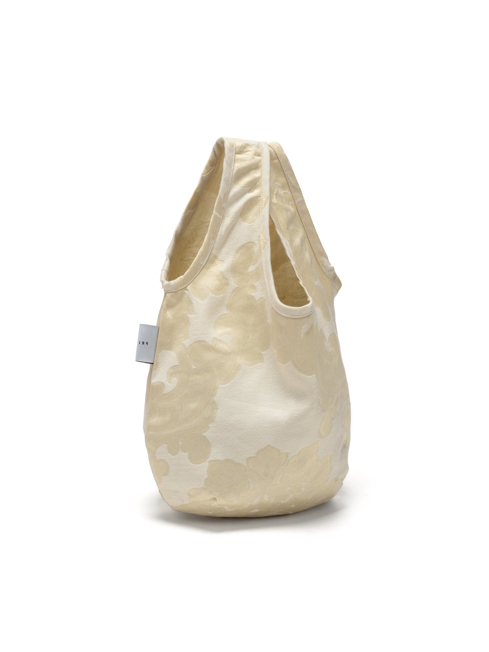 egg tote - vintage jacquard botanical cream - RoshelLuxe.com