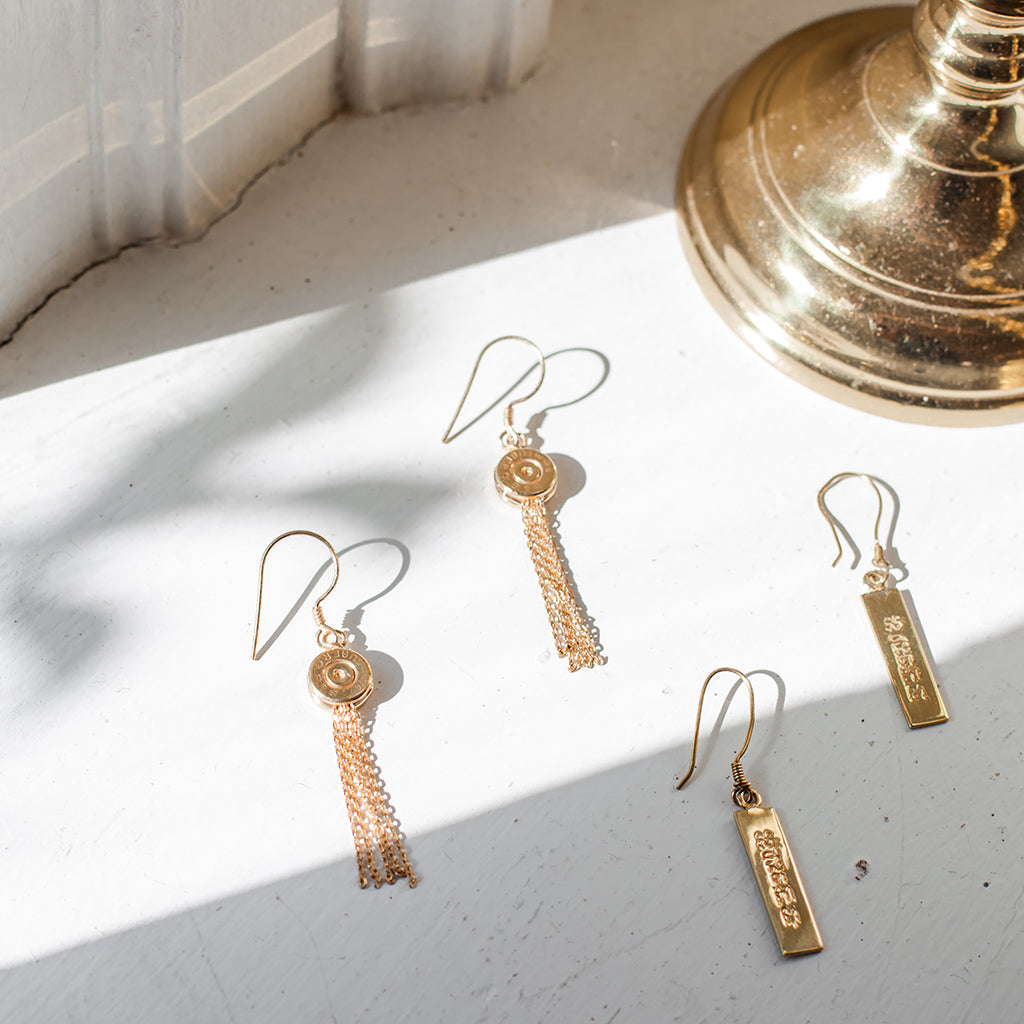 Peace bar earrings minimalist handmade jewelry for women - RoshelLuxe.com