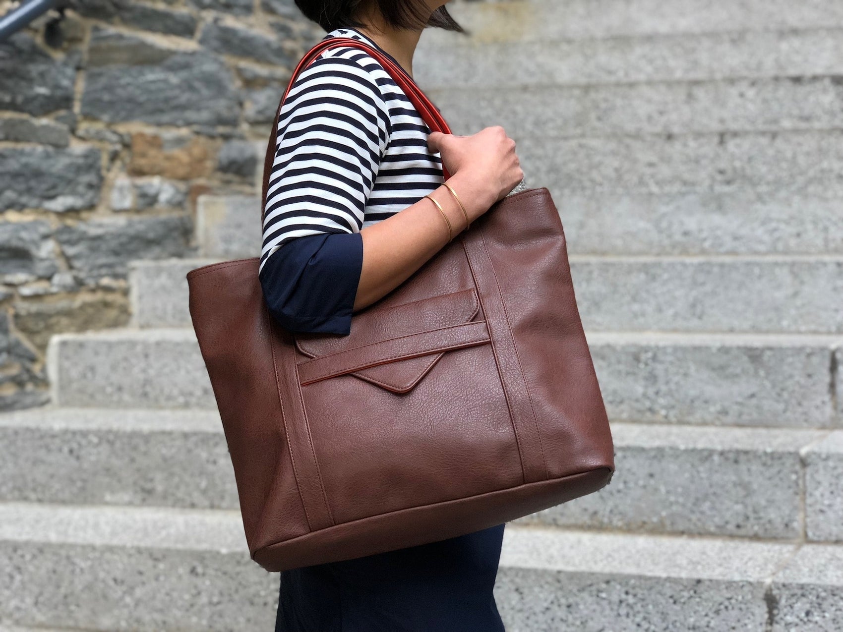 Borough Vegan Leather Tote - RoshelLuxe.com