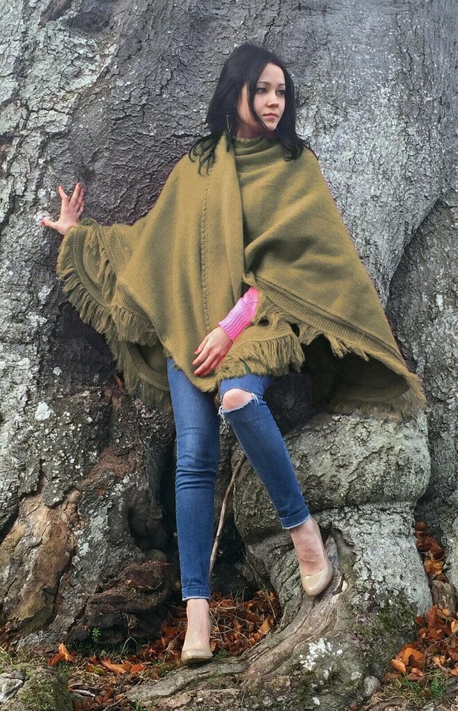 Cape Wrap Solid Alpaca Poncho - RoshelLuxe.com