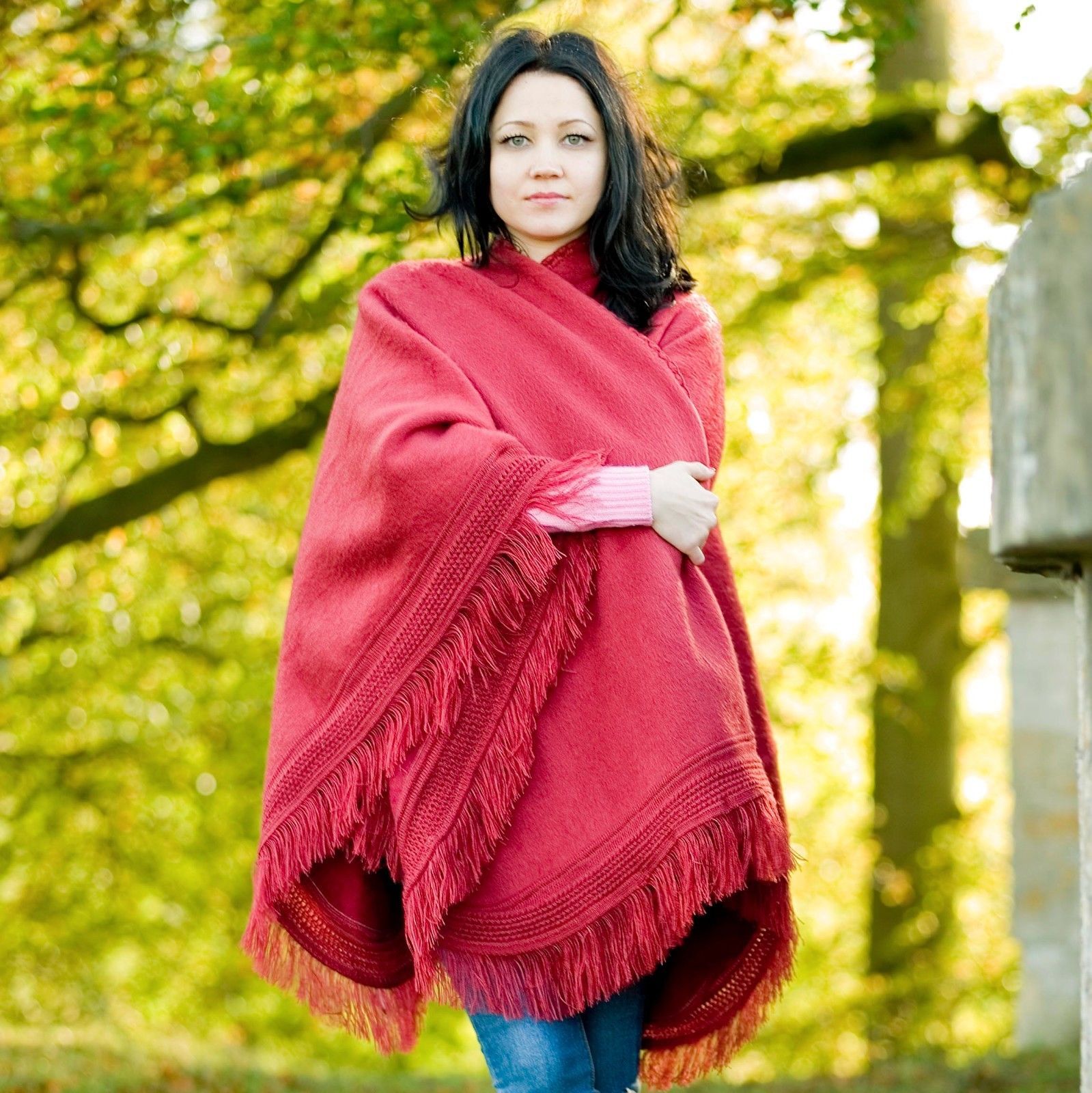 Cape Wrap Solid Alpaca Poncho - RoshelLuxe.com