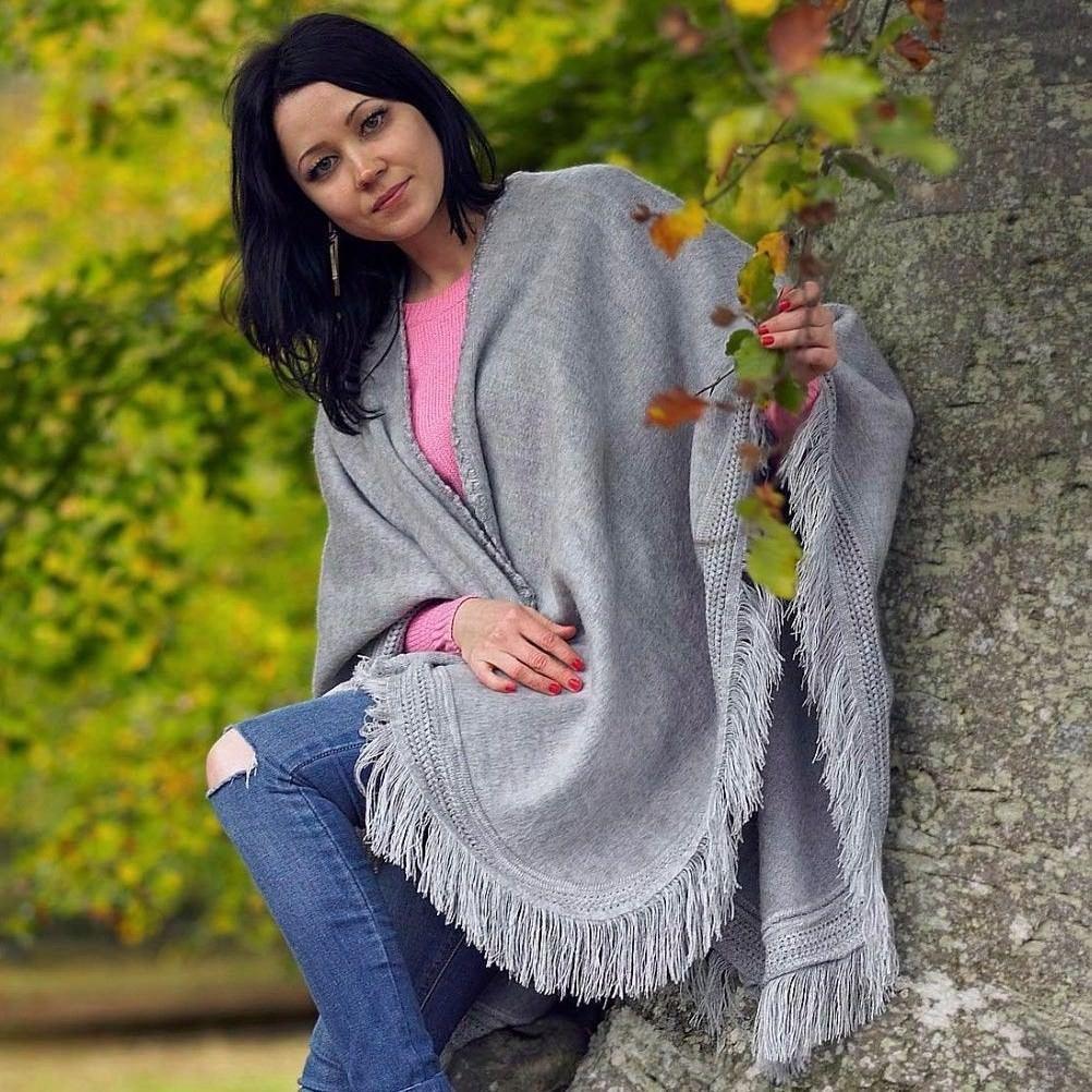 Cape Wrap Solid Alpaca Poncho - RoshelLuxe.com