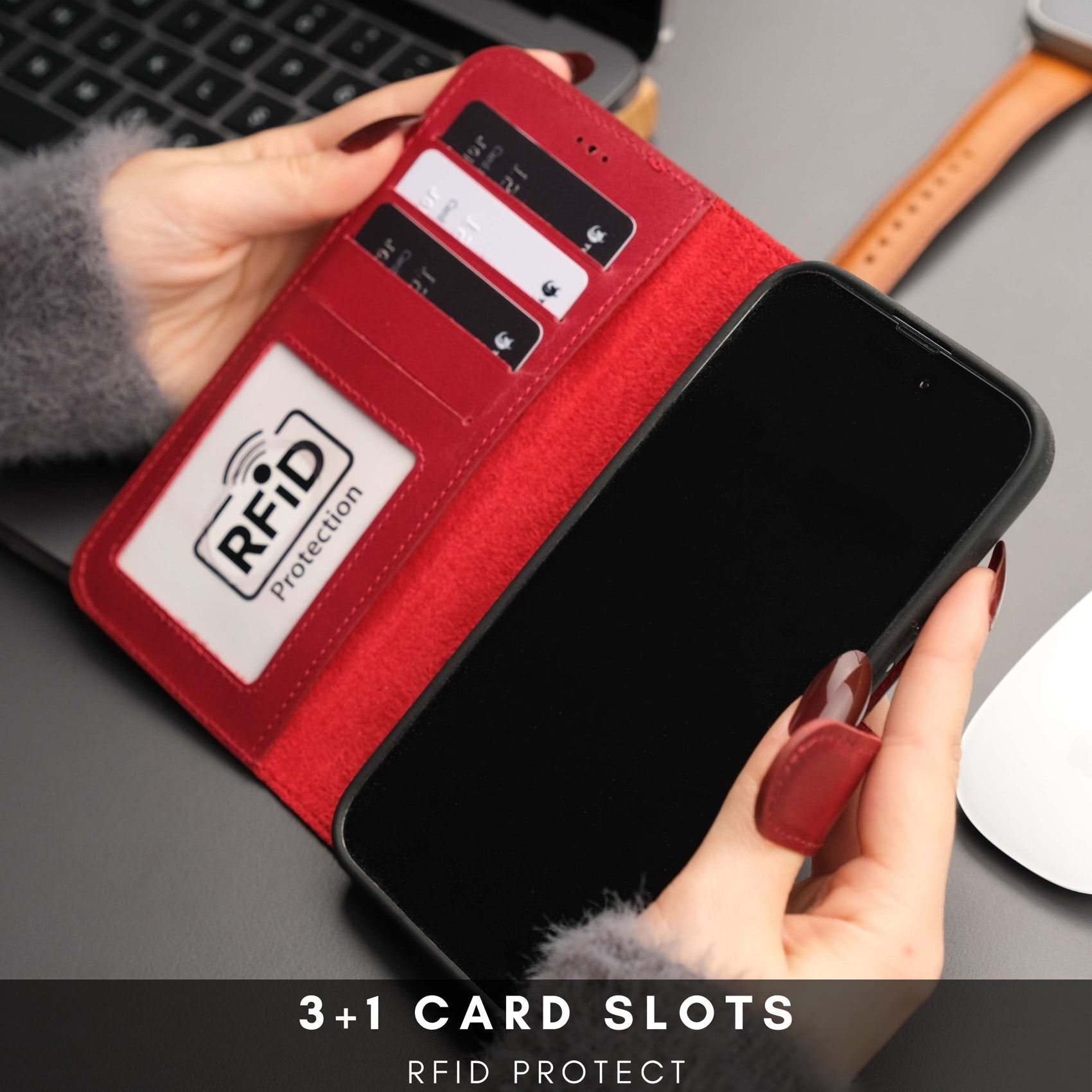 Casper Leather iPhone 15 Wallet Case | Detachable MagSafe Compatible RFID Protection - RoshelLuxe.com