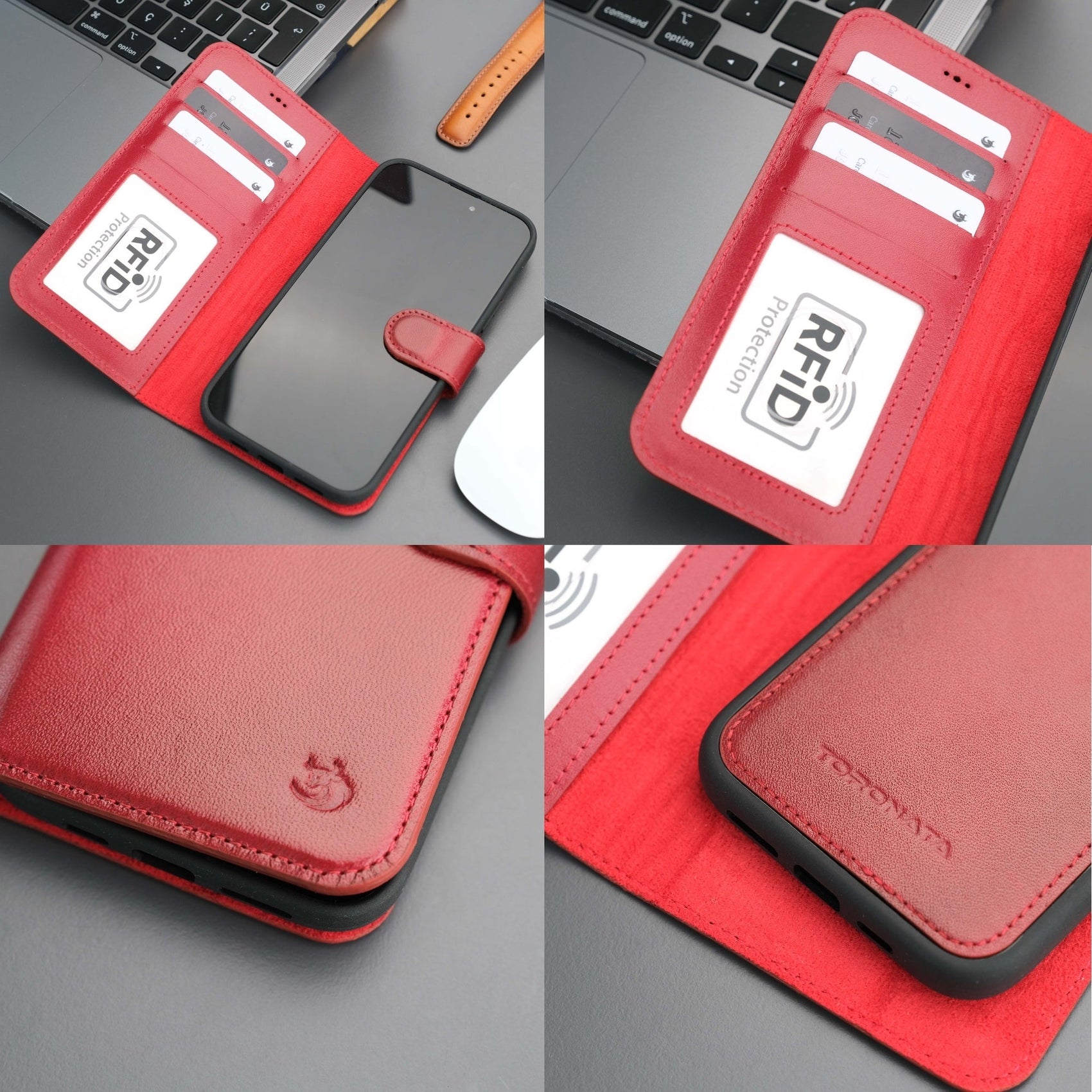 Casper Leather iPhone 15 Wallet Case | Detachable MagSafe Compatible RFID Protection - RoshelLuxe.com