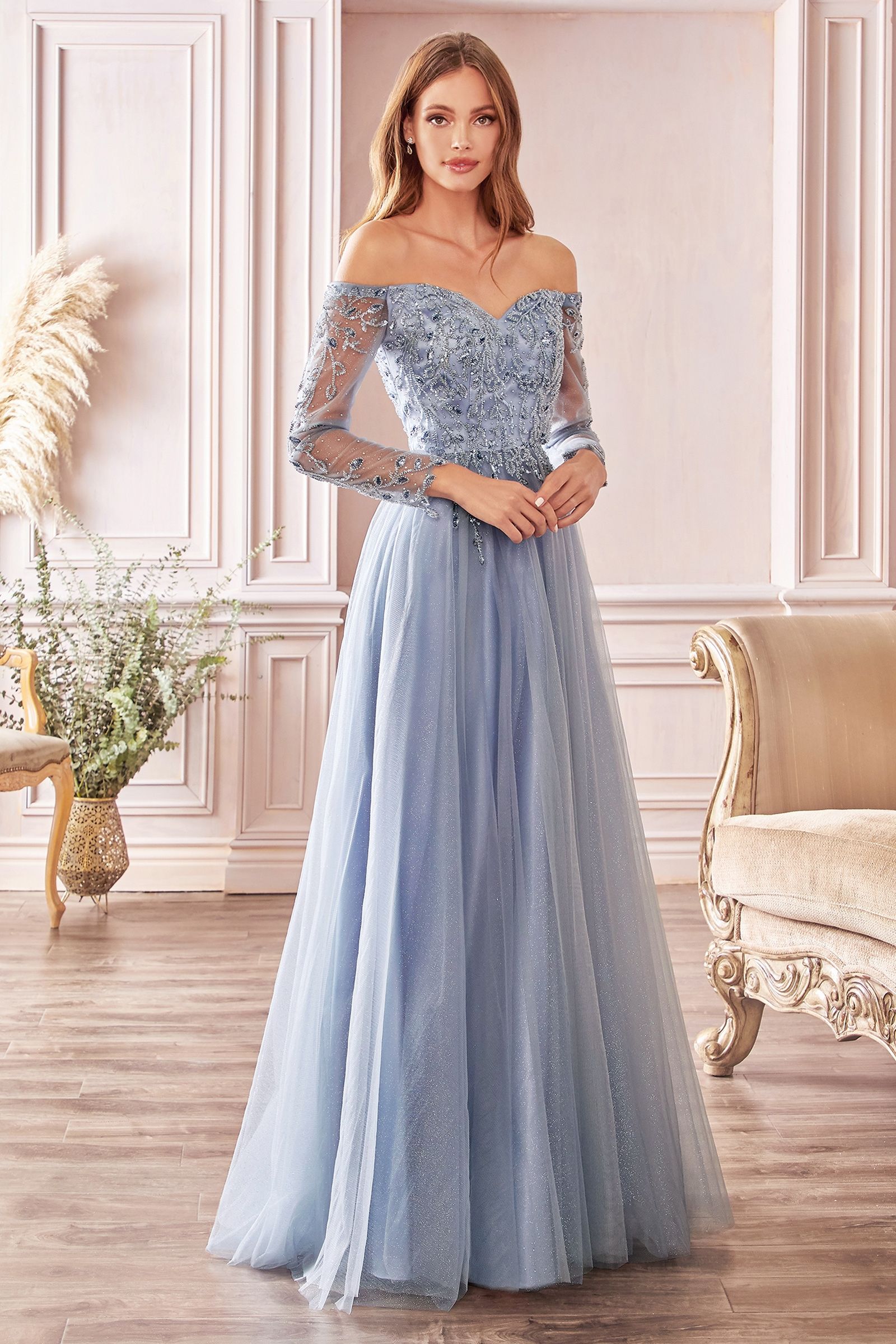 Off The Shoulder A-Line Dress - RoshelLuxe.com