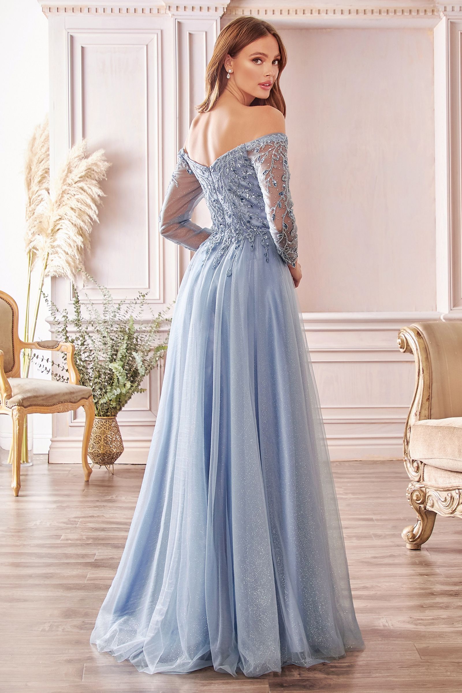 Off The Shoulder A-Line Dress - RoshelLuxe.com