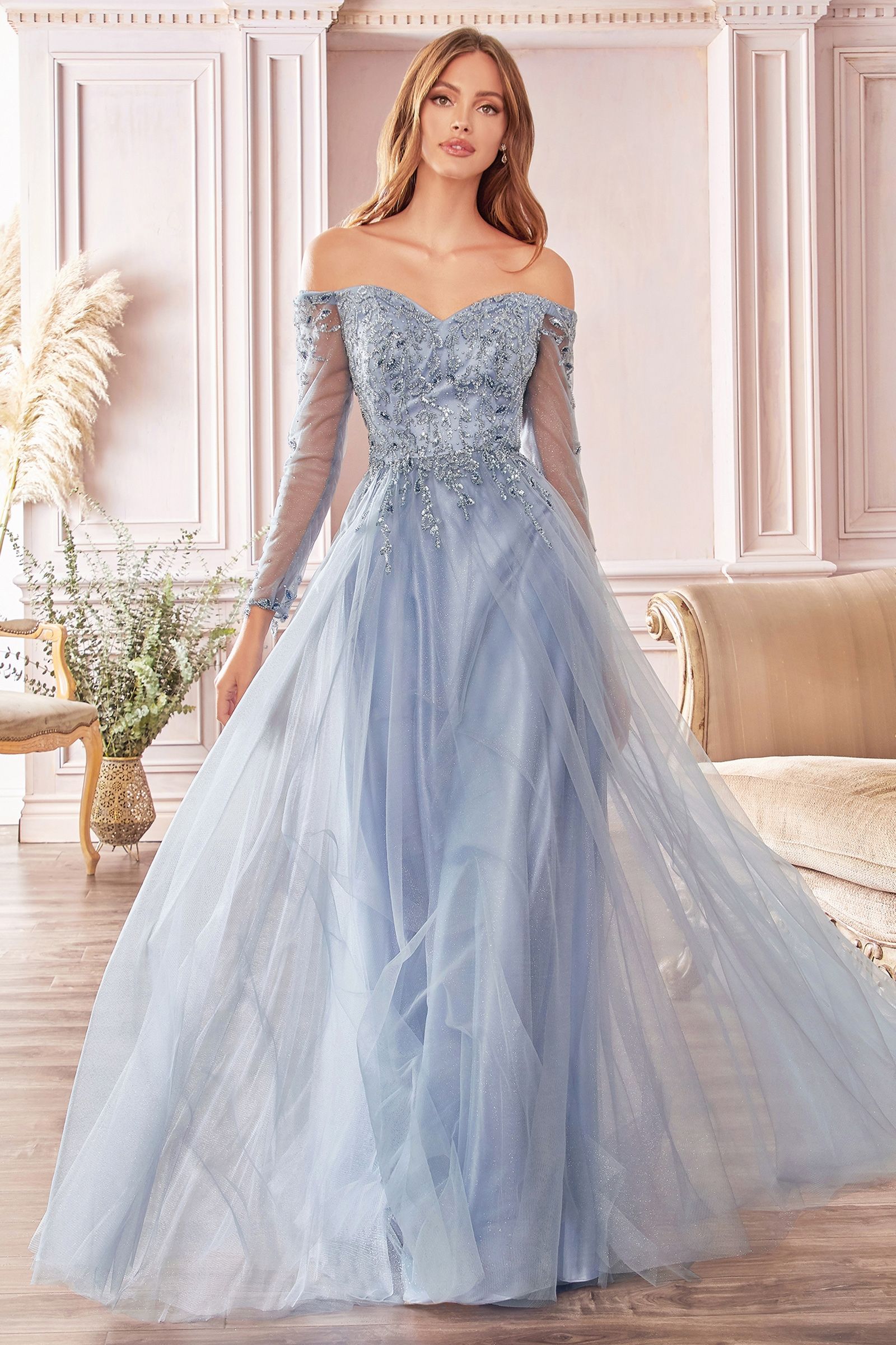 Off The Shoulder A-Line Dress - RoshelLuxe.com