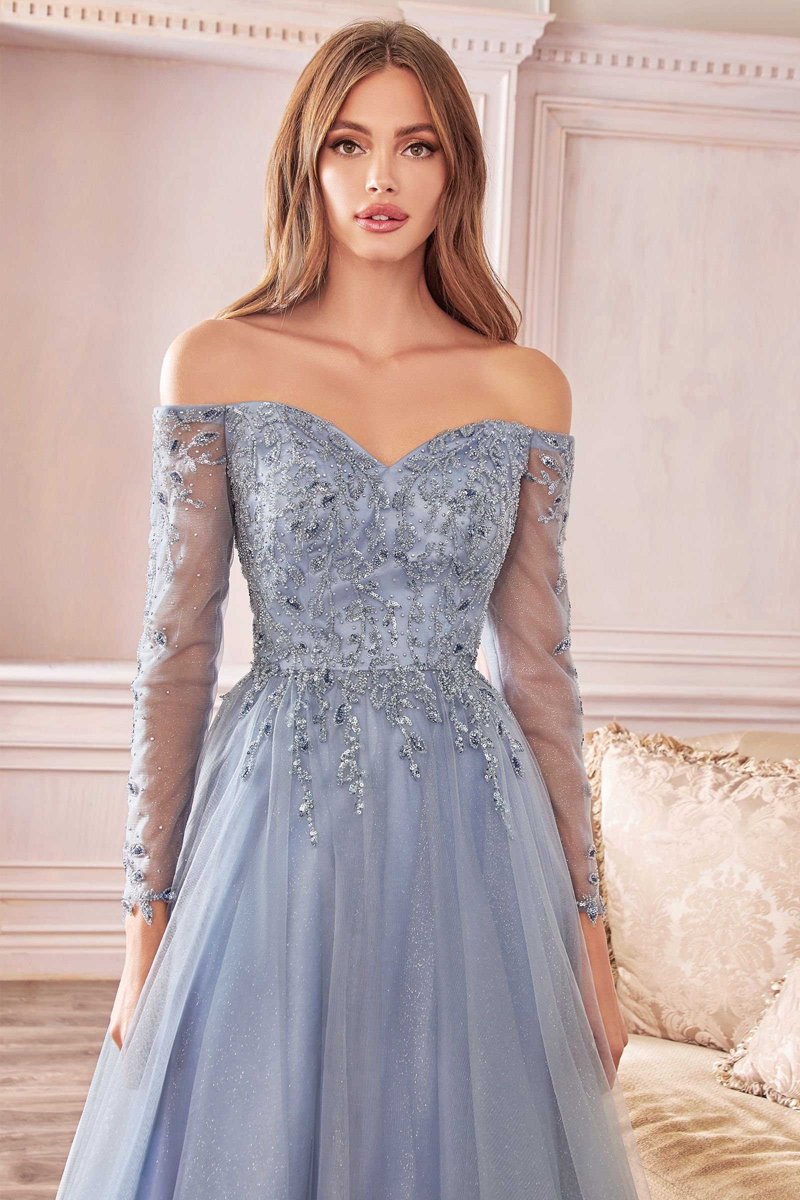 Off The Shoulder A-Line Dress - RoshelLuxe.com