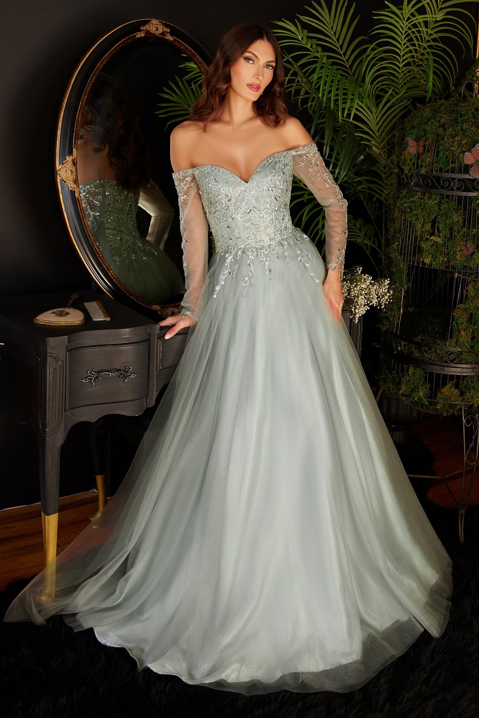 Off The Shoulder A-Line Dress - RoshelLuxe.com