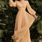 Long Sleeve Chiffon Dress - RoshelLuxe.com