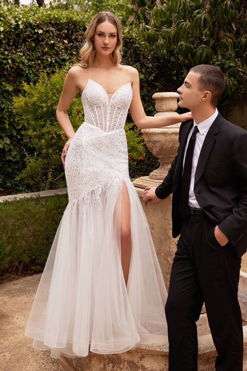 Beaded Mermaid Wedding Gown - RoshelLuxe.com
