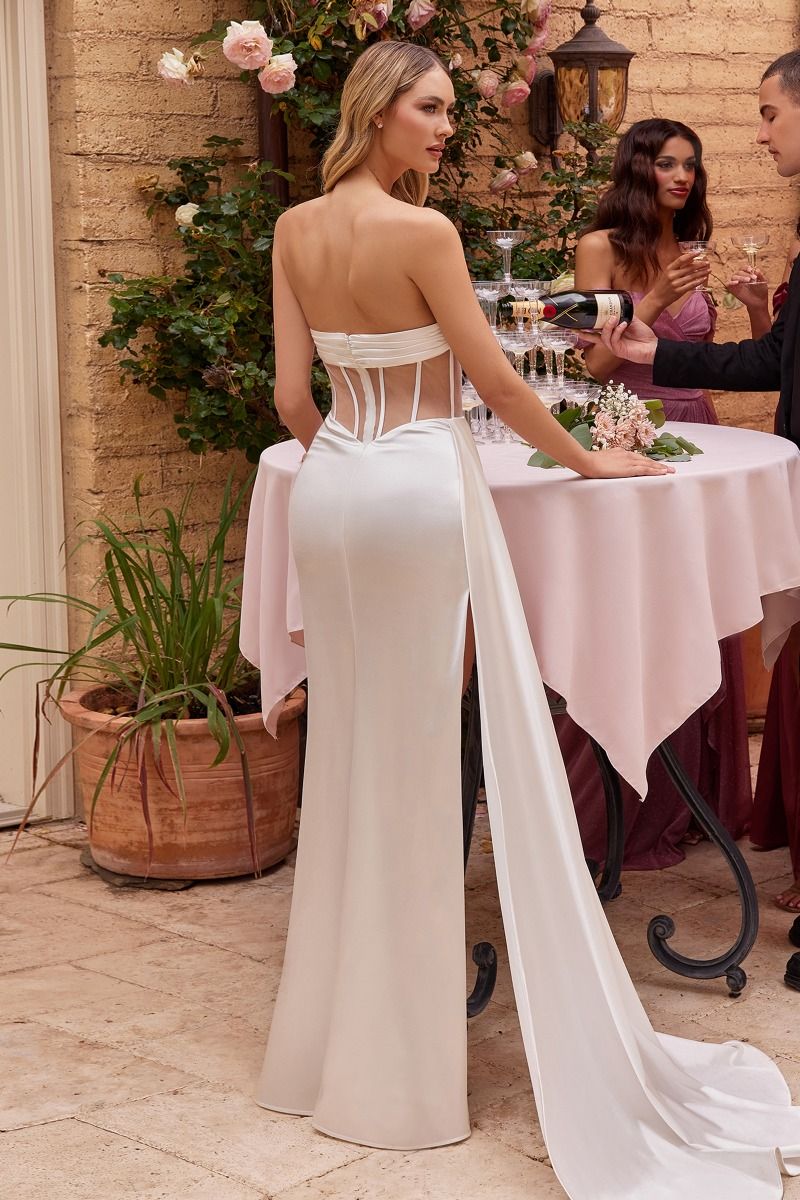 Strapless Corset Bodice Gown - RoshelLuxe.com