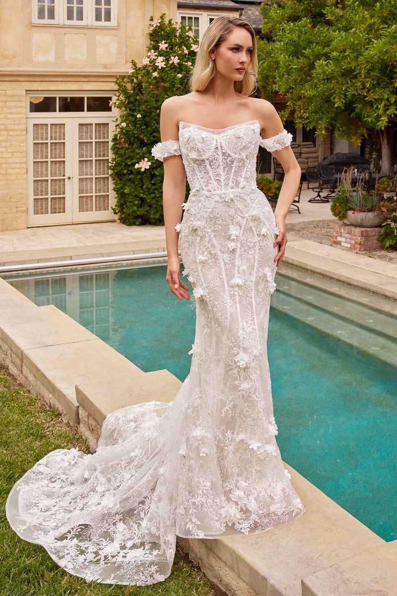 Fit & Flare Bridal Gown With Removable Skirt - RoshelLuxe.com