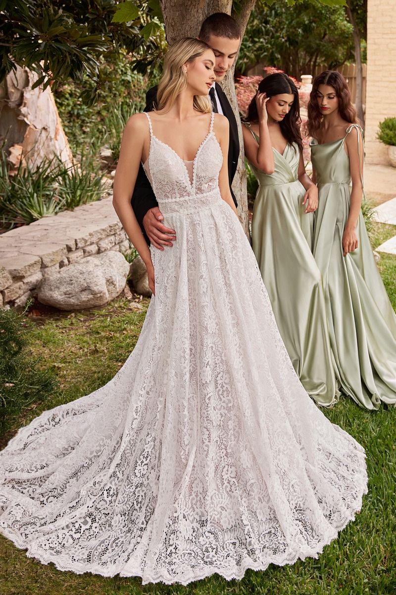 Lace A-Line Dress & Removable Jacket - RoshelLuxe.com