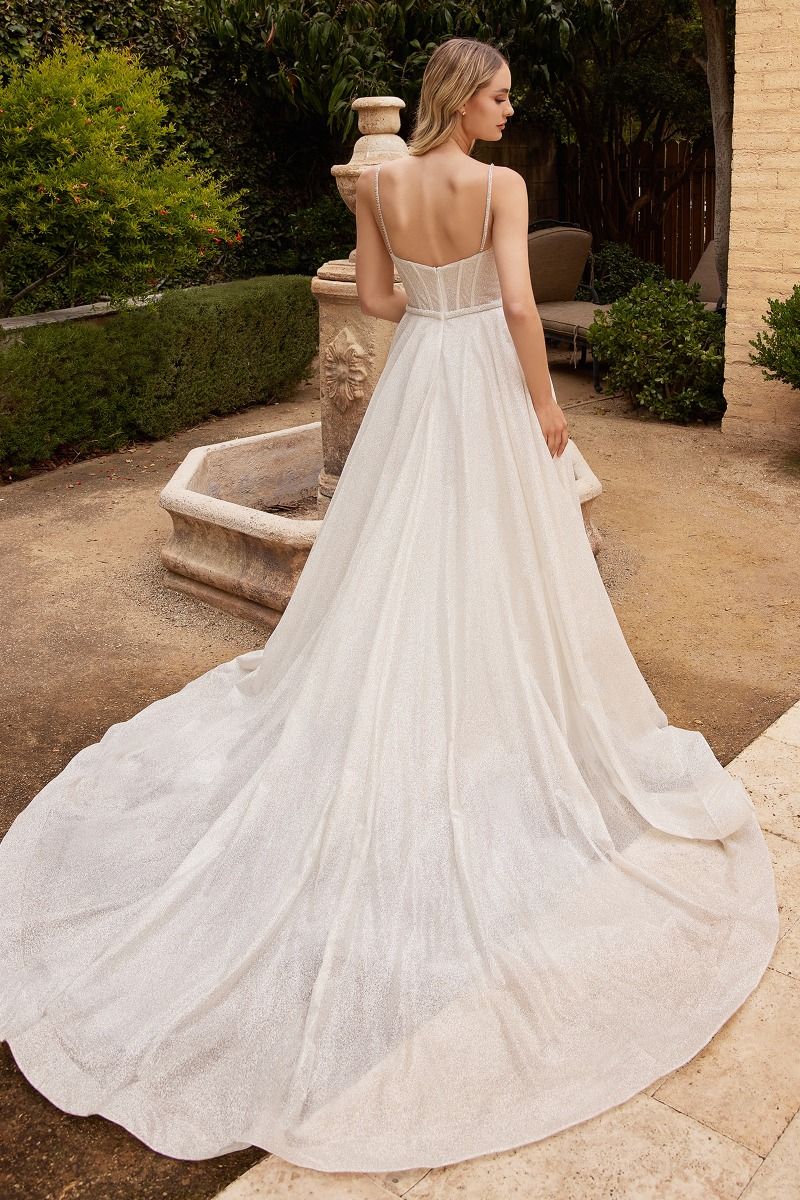 Glitter Bodice Wedding Ball Gown - RoshelLuxe.com