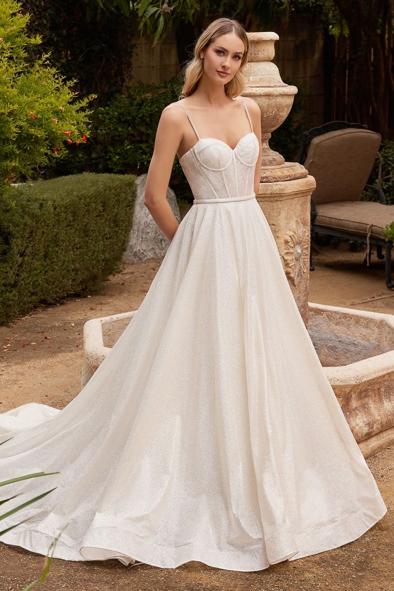 Glitter Bodice Wedding Ball Gown - RoshelLuxe.com