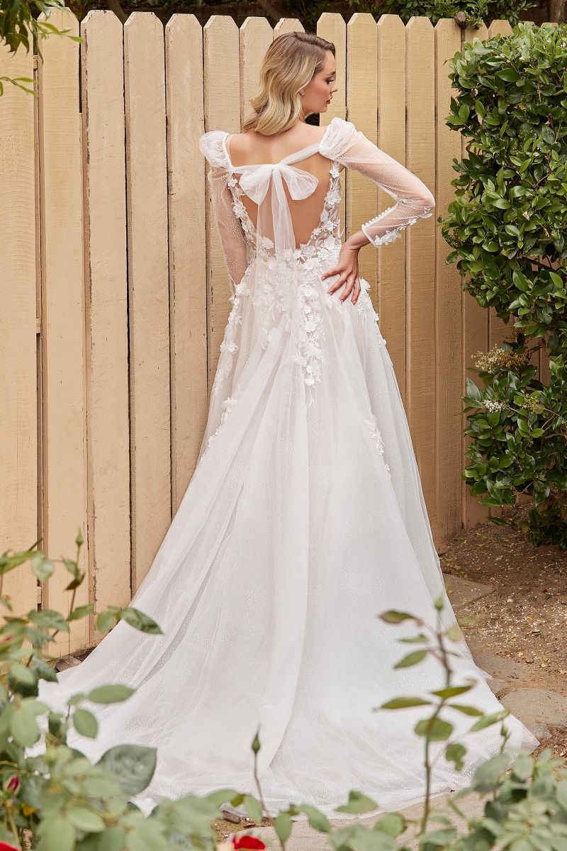 A-Line Wedding Gown With Removable Sleeves - RoshelLuxe.com
