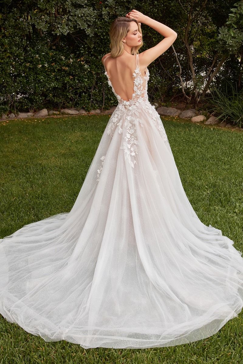 A-Line Wedding Gown With Removable Sleeves - RoshelLuxe.com