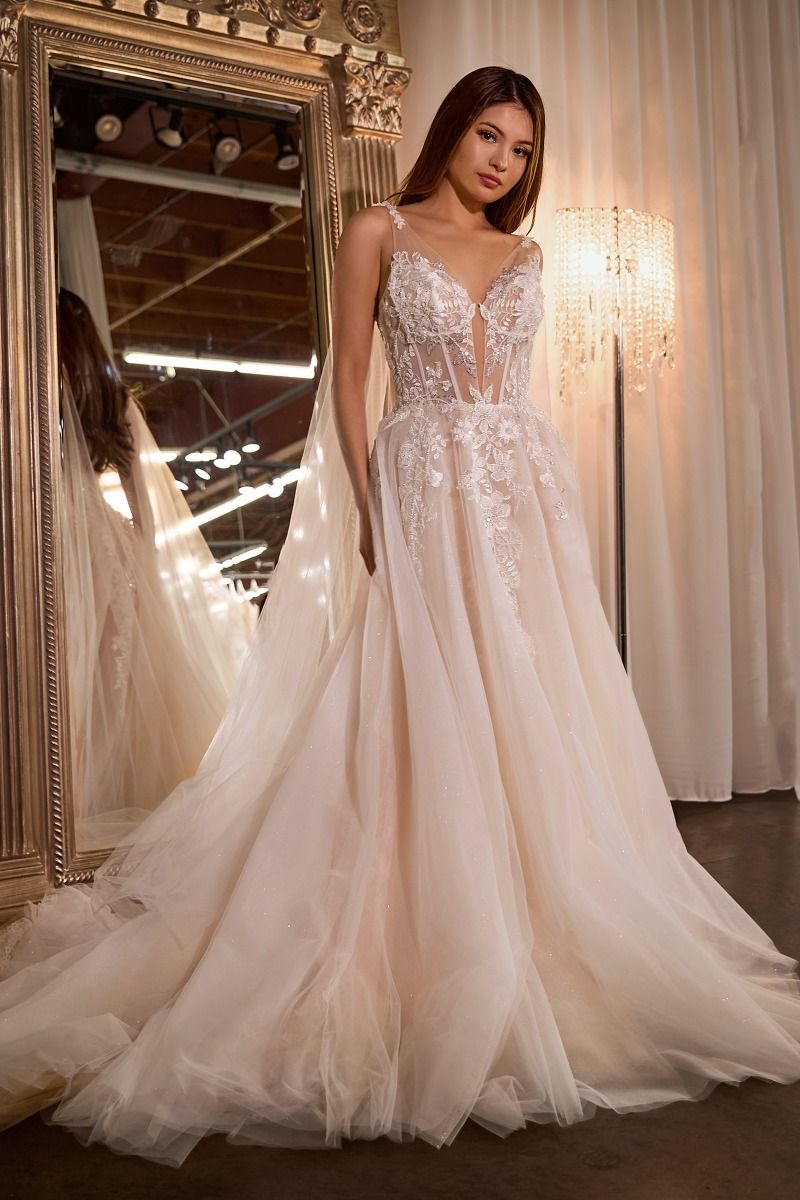 Layered Tulle & Lace Bridal Ball Gown - RoshelLuxe.com