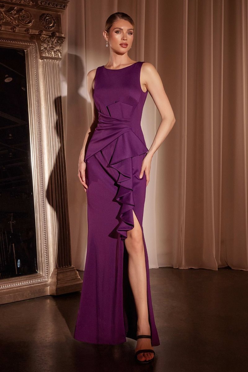 Fitted Neoprene Burgundy Dress - RoshelLuxe.com
