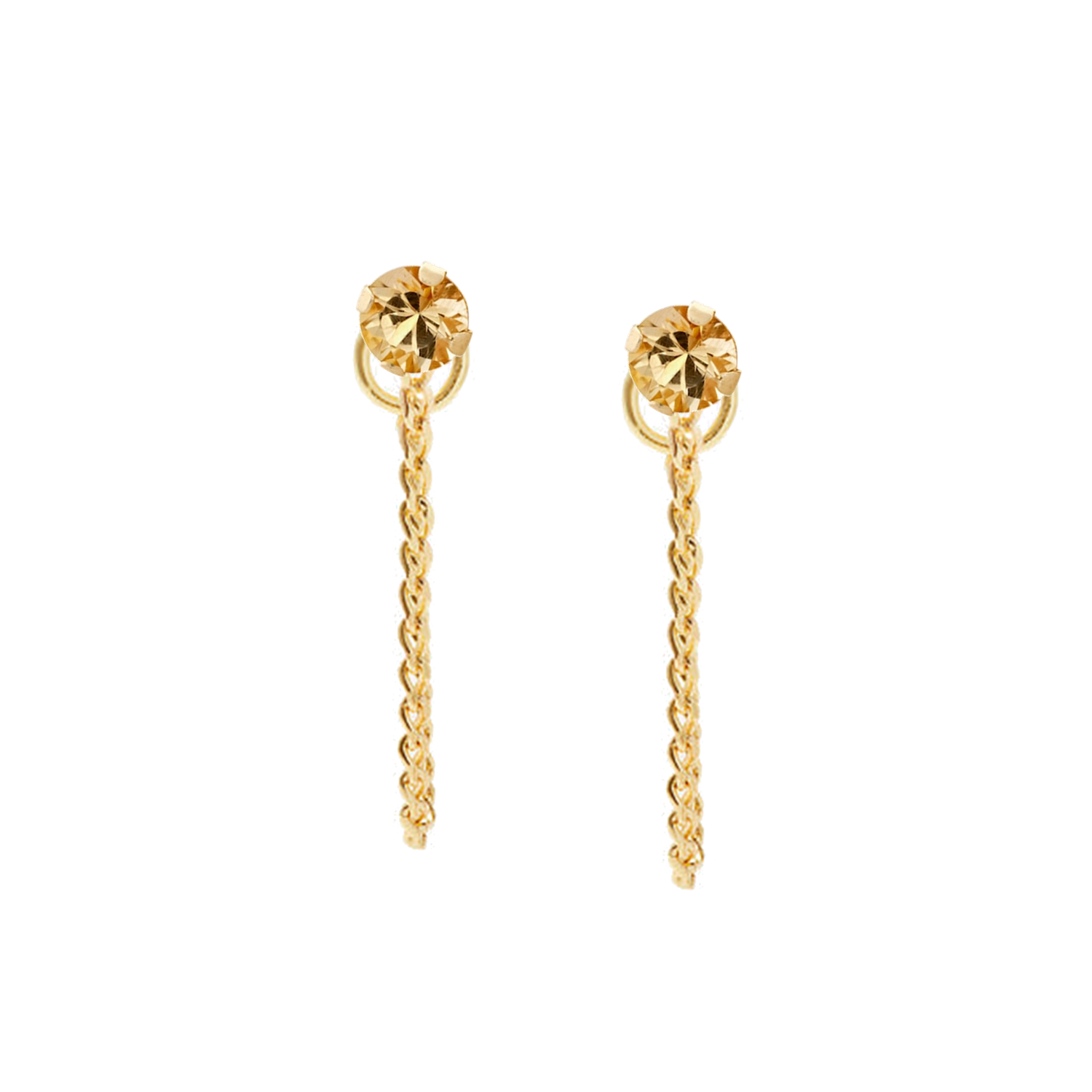 Gemstone Chain Link Studs - RoshelLuxe.com