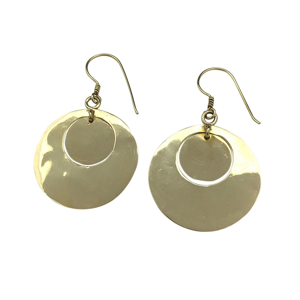Hammered Circle Bombshell Earrings - RoshelLuxe.com