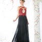 Lace Bodice Chiffon Sheath Dress - RoshelLuxe.com