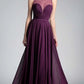 A-Line Chiffon Dress with Illusion Neckline - RoshelLuxe.com