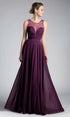 A-Line Chiffon Dress with Illusion Neckline - RoshelLuxe.com